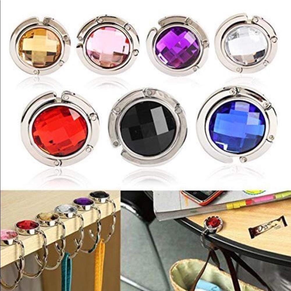 Beautiful diamond embedded anti-slip Purse Hooks
